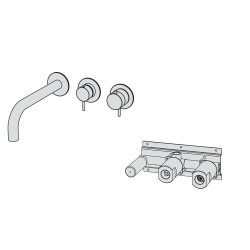 Horizontal thermostatic bath mixer