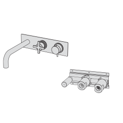 Horizontal thermostatic bath mixer