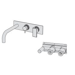 Horizontal manual bath mixer